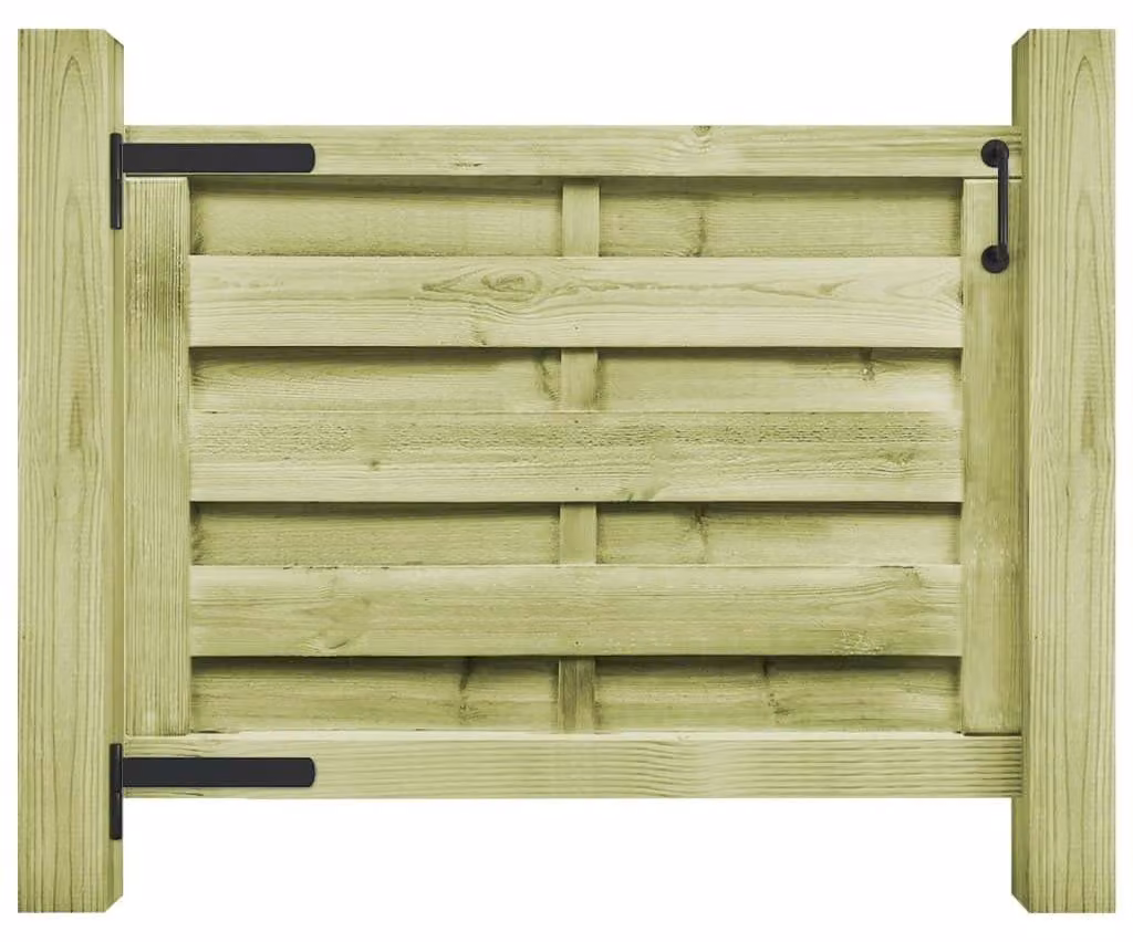 Porta per giardino in legno di pino impregnato, verde, dimensioni 100 x 75 cm