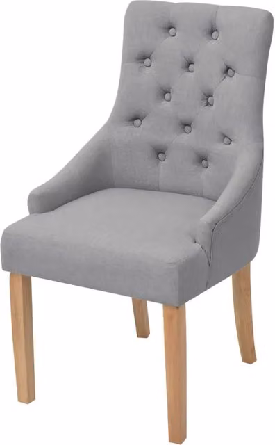 Set di 6 sedie da pranzo moderne vidaXL in tessuto grigio con struttura in legno rovere – 1