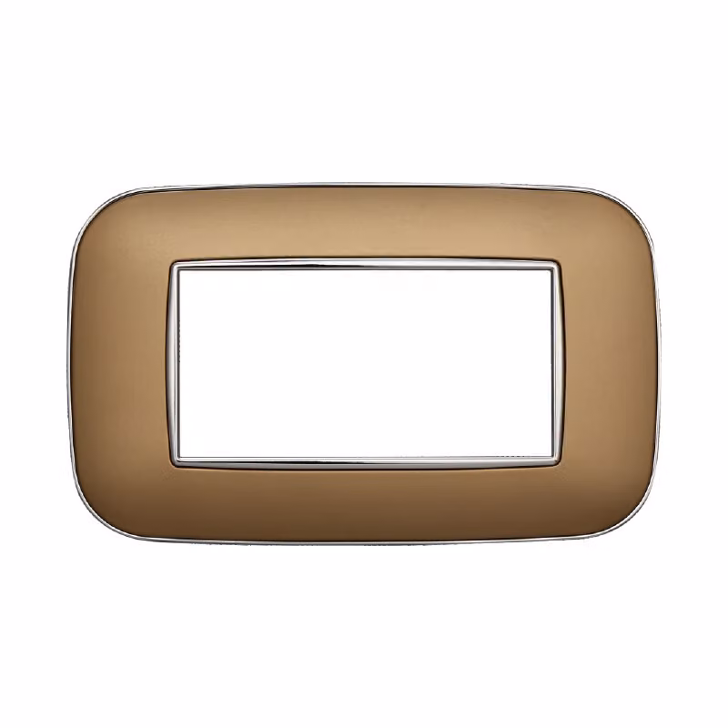 Placca compatibile Bticino Axolute 4 moduli plastica colore oro Orbis serie Moon Ettroit AN91411