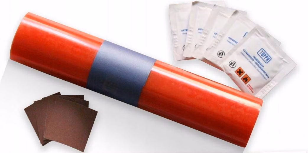 Kit di riparazione per teloni 220x32cm ROSSO