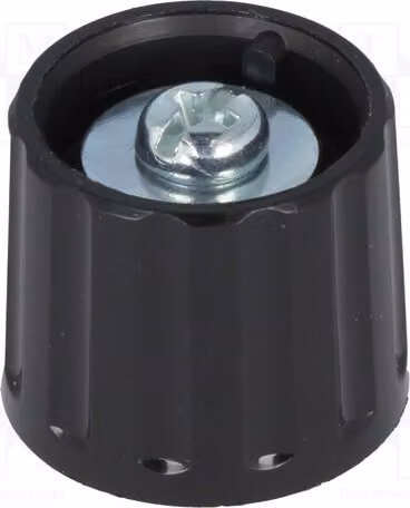 1 x Manopola rotante, nera, diametro albero: 6 mm, dimensioni totali: 21 x 17,5 mm, albero liscio. Codice prodotto: 2021603. Manopole rotanti per