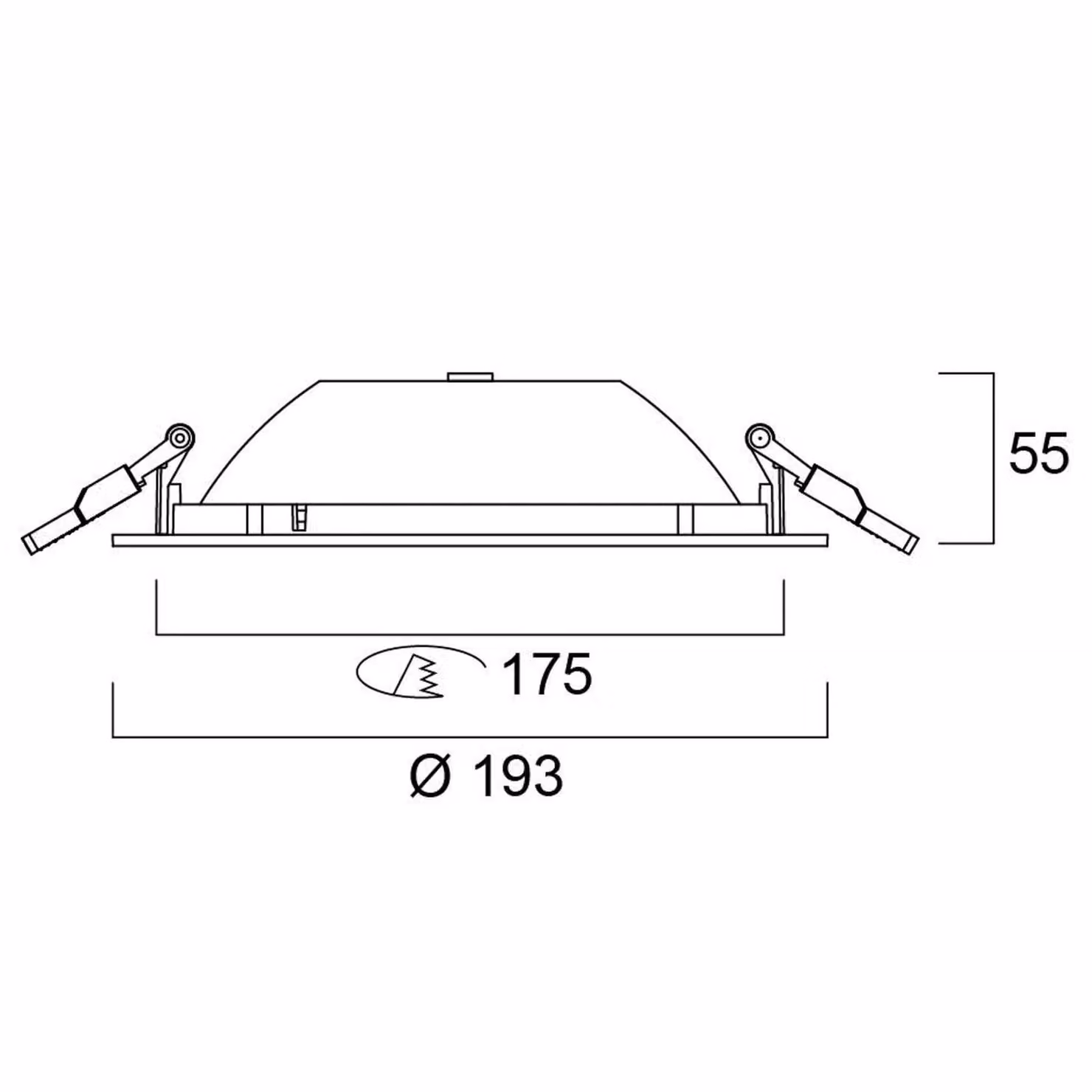 Sylvania luci LED da incasso Start, IP54, bianco, 830, Ø 17,5 cm Start, Bianco / Opale, Alluminio, Downlight