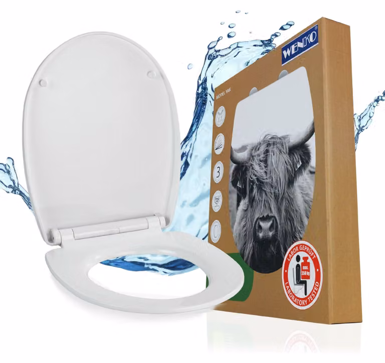 Sedile del wc Yak con superficie lucida Meccanismo di chiusura morbida Sedile del wc Bagno
