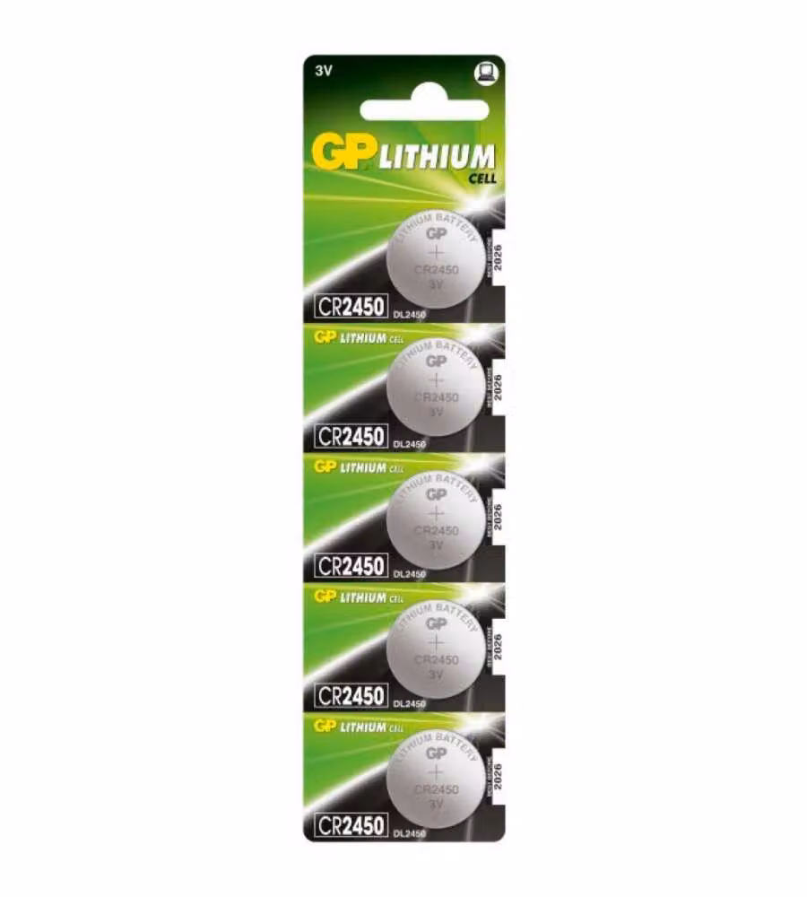 CR 2450-C5 - Batteria Super Litio a Bottone CR2450 (Blister 5 Pezzi)