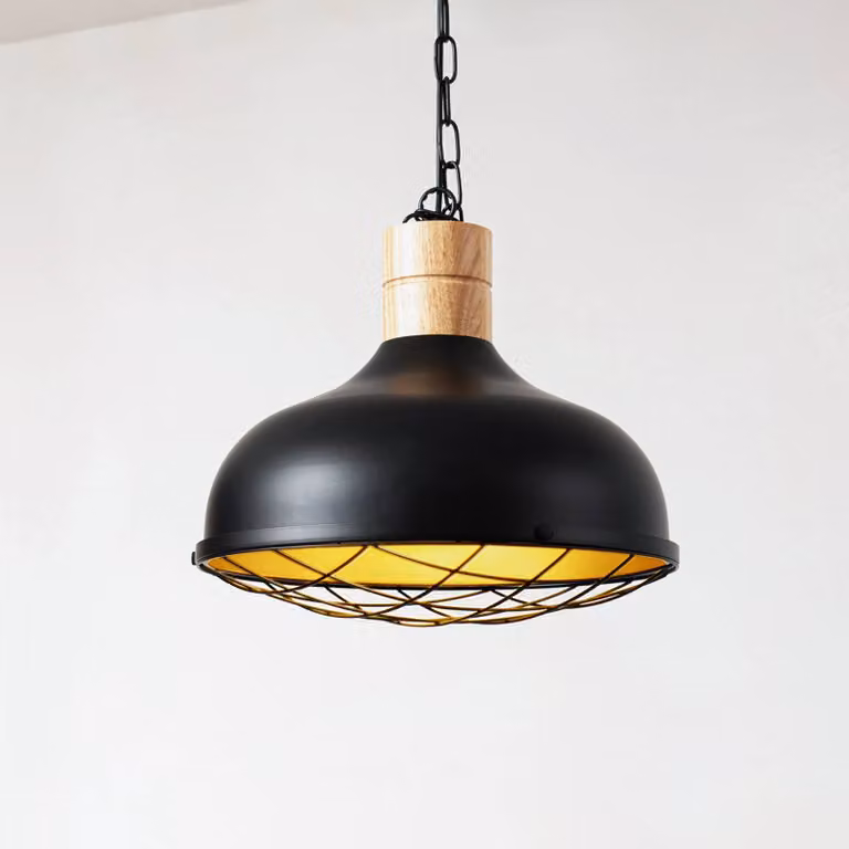 Lampada a sospensione Olbi Lindby, dimmerabile, Nero, Soggiorno / Sala da pranzo, Metallo, Campagna / Rustiche, Lampada a sospensione