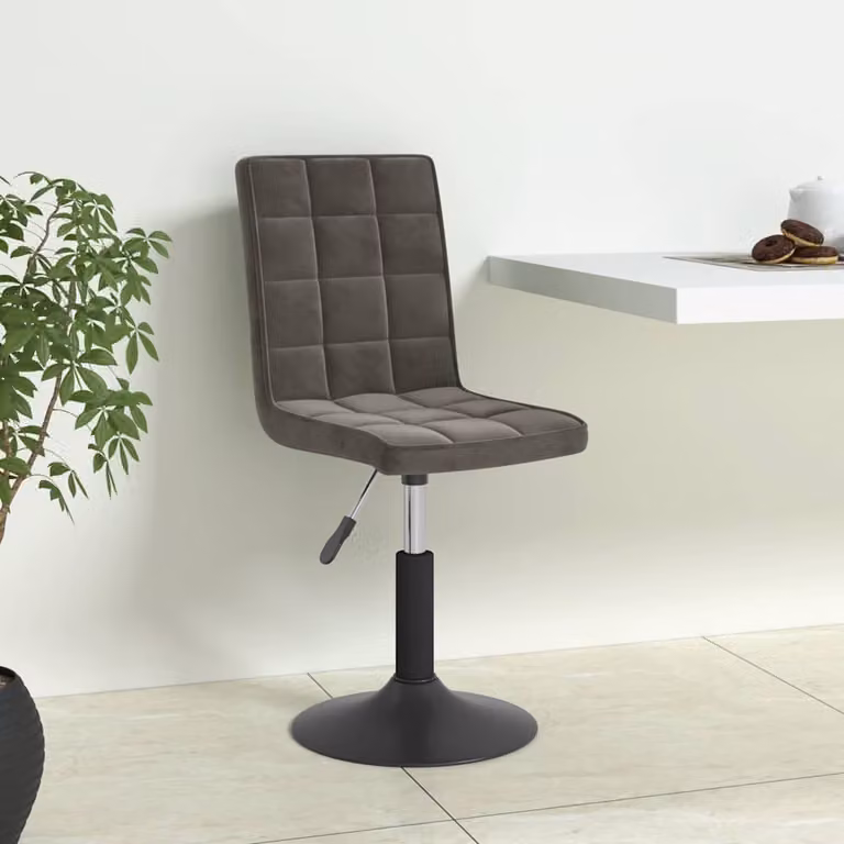 Set di 4 sedie da pranzo girevoli vidaXL in velluto grigio scuro con struttura moderna