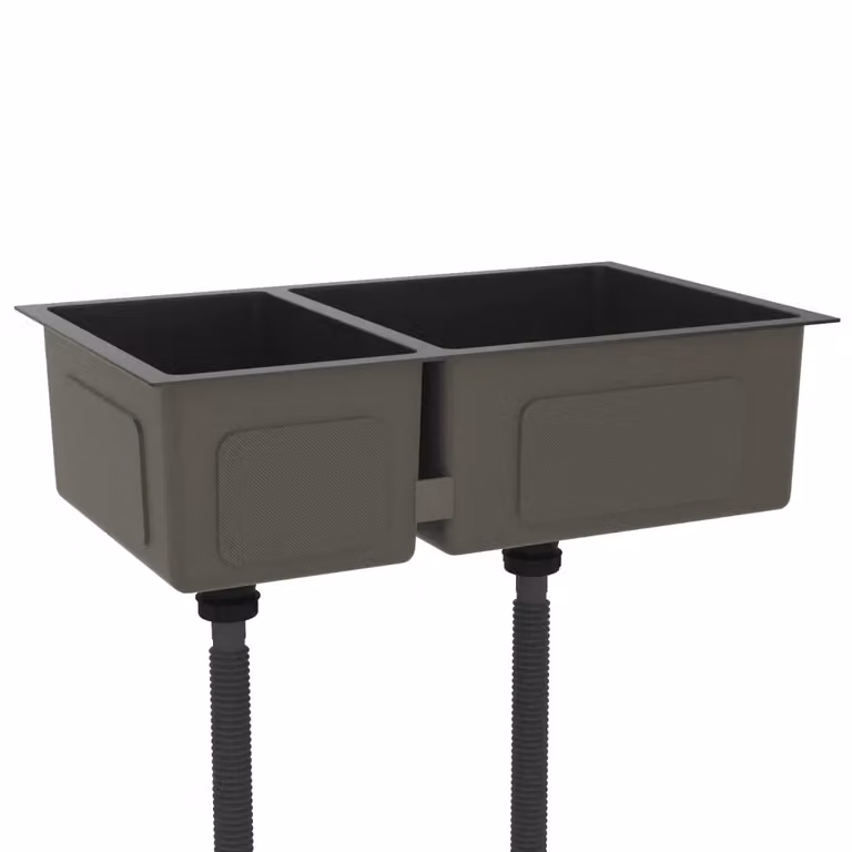 Lavello da cucina in acciaio inossidabile nero vidaXL L/P/H: 71,5 x 44,0 x 20,0 cm