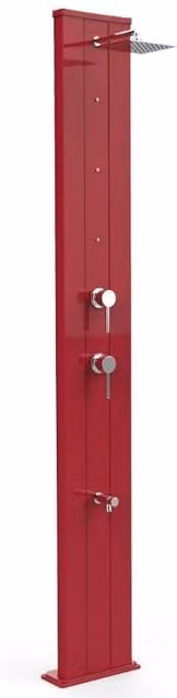 Doccia Tradizionale in Alluminio Dada Arkema Design con Miscelatore, Nebulizzatore e Lavapiedi, Colore Rosso Cv-D455/3027