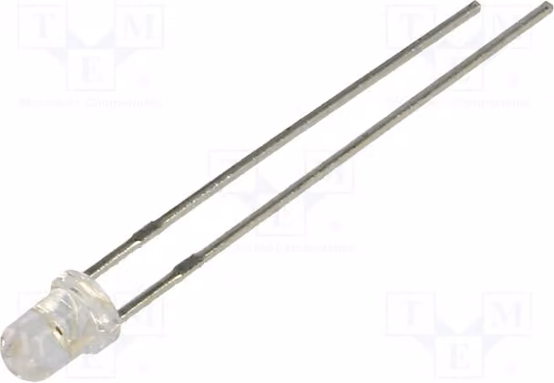 5 LED, 800÷1200 mcd, angolo di emissione 30°, montaggio a foro passante (THT), 3 mm, modello LL-304VC4B-V1-2BD. Diodi LED