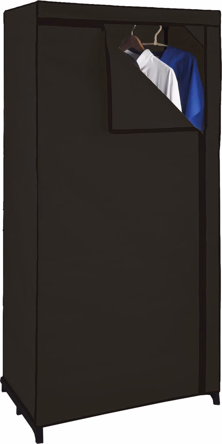 Armadio in tessuto nero - 150 x 75 x 50 cm - Armadio mobile con appendiabiti