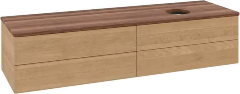 V&B Mobiletto senza struttura frontale - illuminazione Antao 160x50cm, WBP colore noce, rovere miele