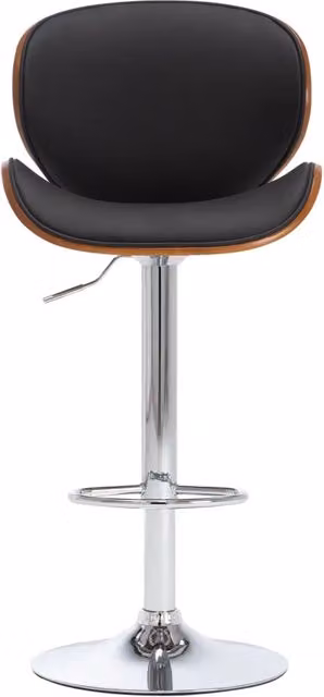 Sgabello da bar moderno vidaXL in similpelle nero con struttura in legno e metallo