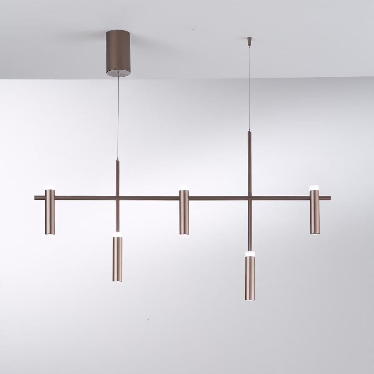 Portacandele LED color bronzo a cinque luci, 35 W, 4000 K (luce naturale)