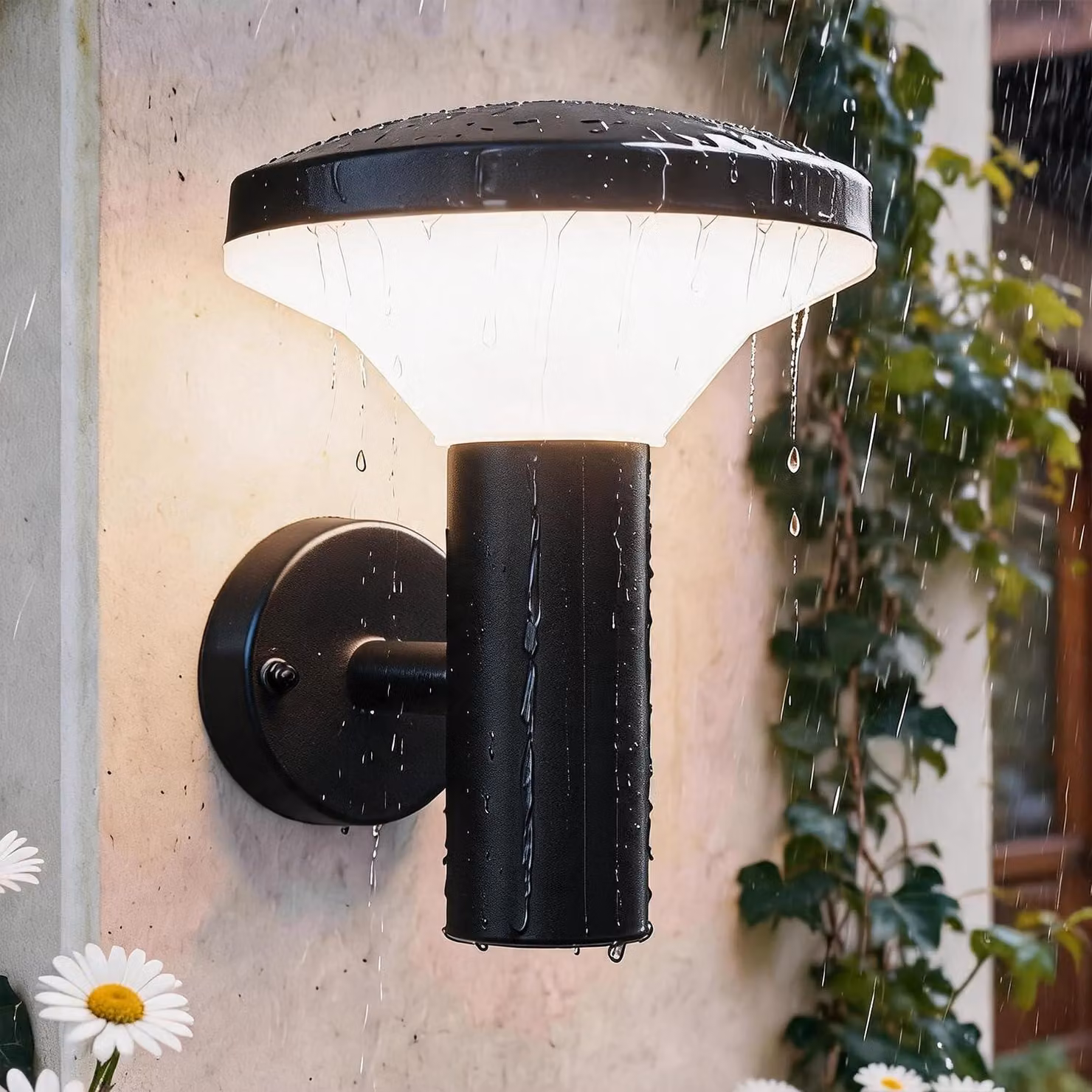 Lampada da parete esterna a LED, colore nero, acciaio inossidabile, 3000K, 1000 lumen