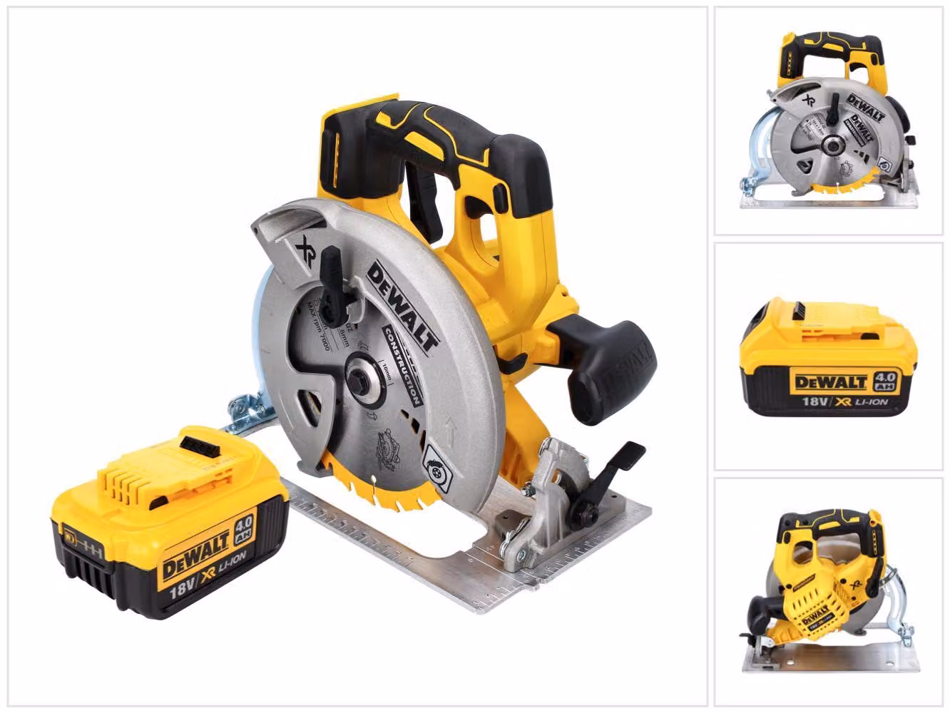 Sega circolare a batteria DeWalt DCS 570 18 V 184 mm senza spazzole + 1x batteria 4,0 Ah - senza caricabatterie