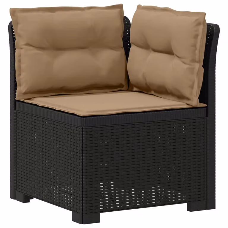 Divano da giardino a 1 posto con cuscini in stile rattan vidaXL colore antracite e marrone