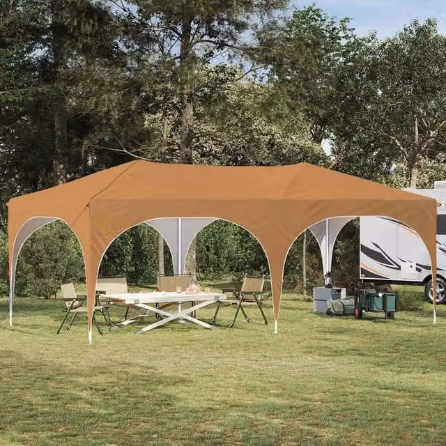 Tenda per feste a pop-up-Gazebo Beige 575 x 288 x 245 cm 238044