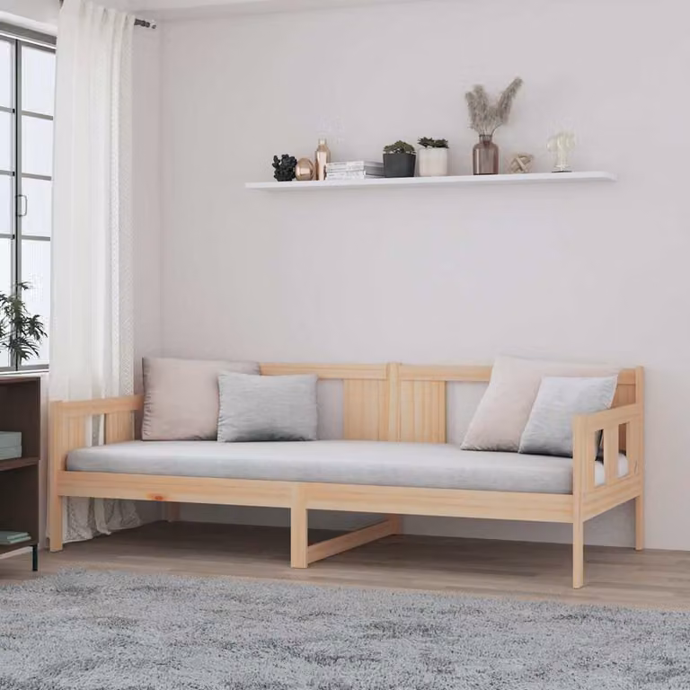 vidaXL Letto singolo in legno massello di pino stile rustico L/P: 90 x 200 cm