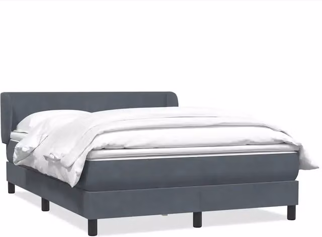 Giroletto a Molle con Materasso Grigio Scuro 160x210 cm Velluto 3317362