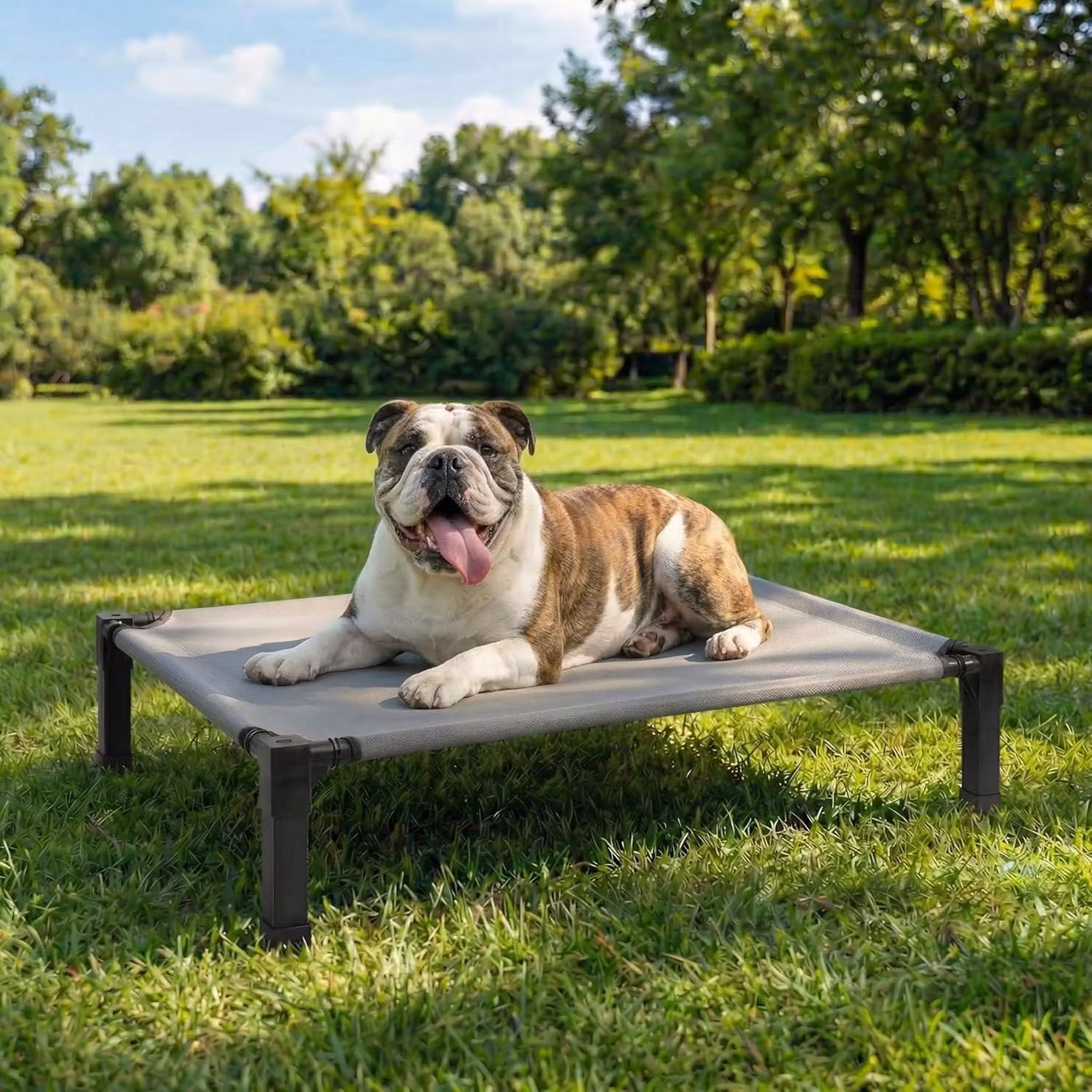 Letto rialzato per cani, dimensioni 107x76x21 cm, in rete, per uso interno
