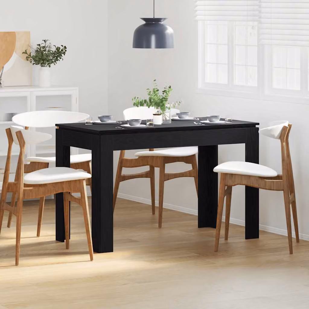 vidaXL Tavolo da pranzo rettangolare in legno Rovere e Nero L/P/H: 120 x 60 x 76 cm