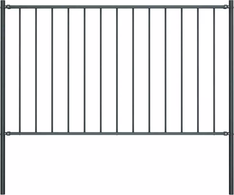 Maison Exclusive - Pannello di recinzione con pali in acciaio verniciato a polvere 1,81x1,25 m antracite