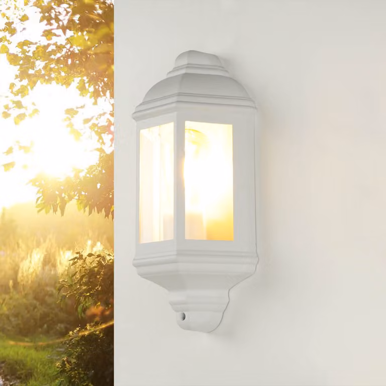 LIVORNO Maritime lampada da esterno a parete in alluminio con paralume in vetro bianco E27 IP44 luce a parete casa di campagna terrazza