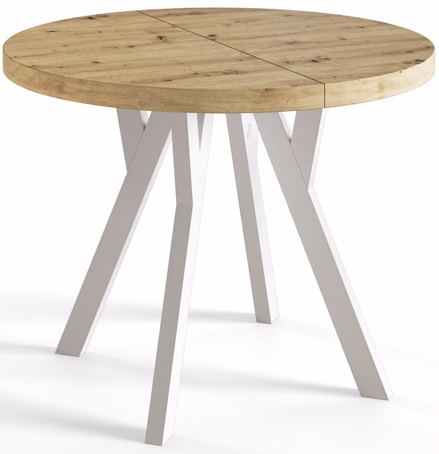 Alpi Moebel, Tavolo da Pranzo, Tavolo per Mangiare Allungabile, Diametro da 90 cm, Artisan, Collezione Ovo