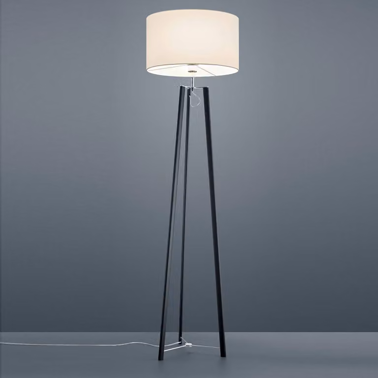 Helestra Lampada da terra Certo, Bianco / Opale, Soggiorno / Sala da pranzo, Tessuto / Stoffa / Seta, Moderno, Lampada da terra