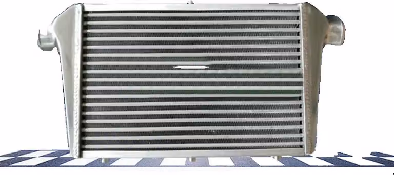 Intercooler in alluminio, design di raffreddamento efficiente, dimensioni compatte, ingresso e uscita di grandi dimensioni
