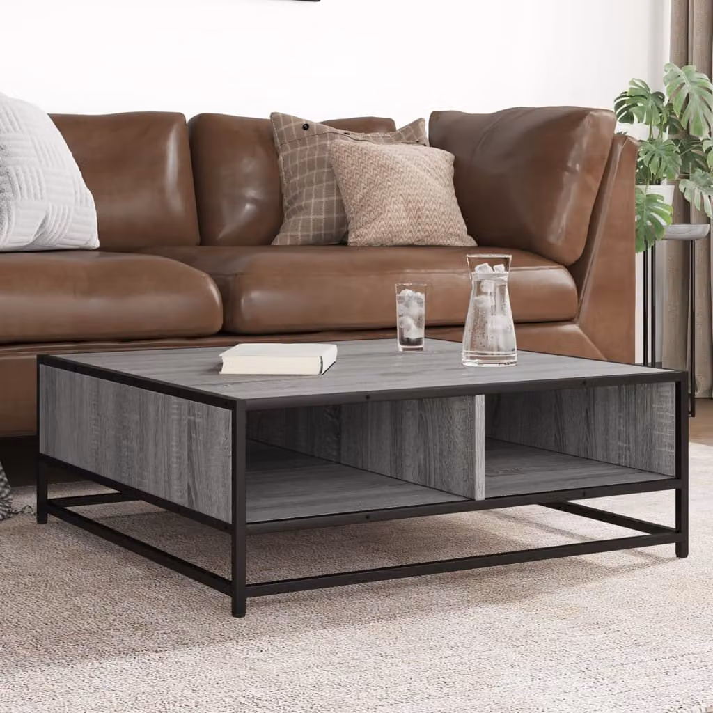 Maison Exclusive - Tavolino grigio Sonoma 80x80x30 cm Materiale ligneo e metallo