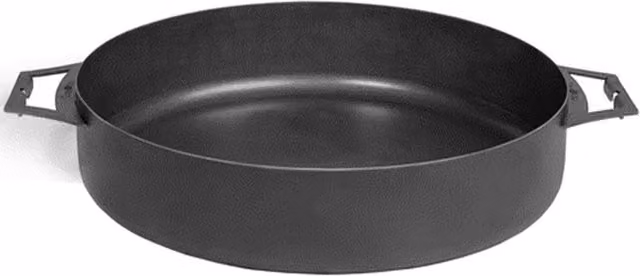 Padella da barbecue Cook King in acciaio nero con 2 manici, diametro 50 cm, per cottura a carbone