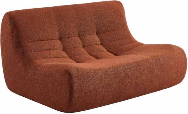 Poltrona bouclé testurizzata sottovuoto e compresso , 2 posti,