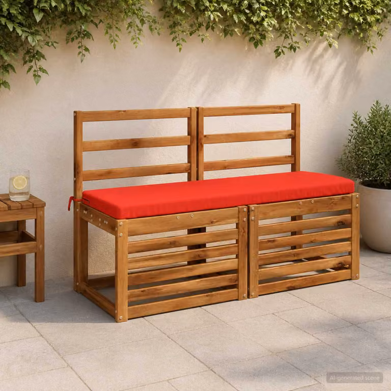 Cuscino per panchina vidaXL SOEST rosso con rivestimento rimovibile e resistente ai raggi UV in poliestere