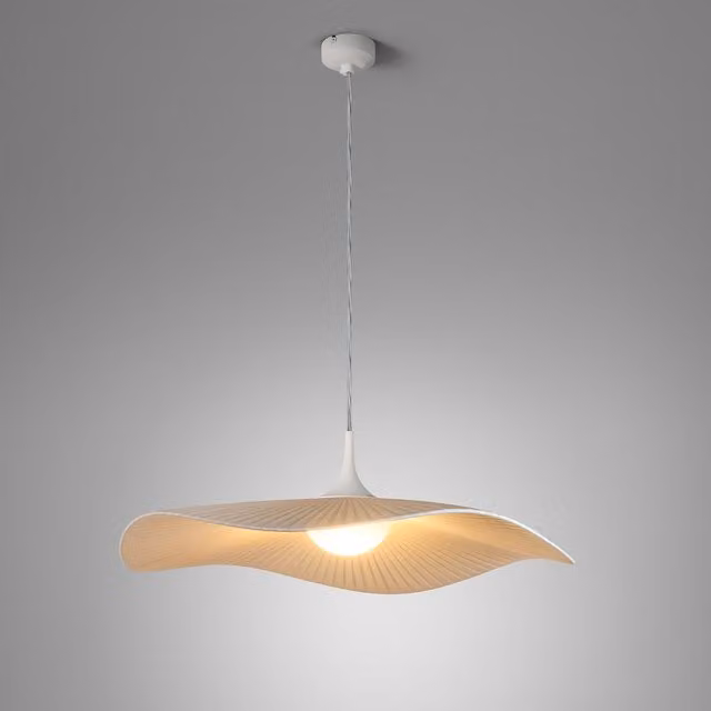 Bover Mediterrània Mini Sospensione in Carta Bianca e Beige con LED Dimmerabile e Altezza Regolabile