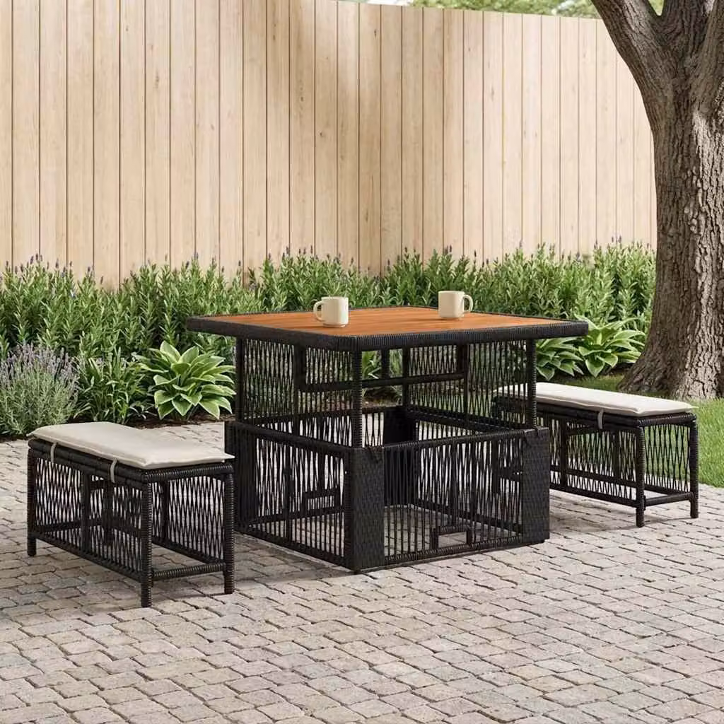 Maison Exclusive - Set da giardino per esterni, composto da 3 pezzi, in rattan sintetico beige e crema