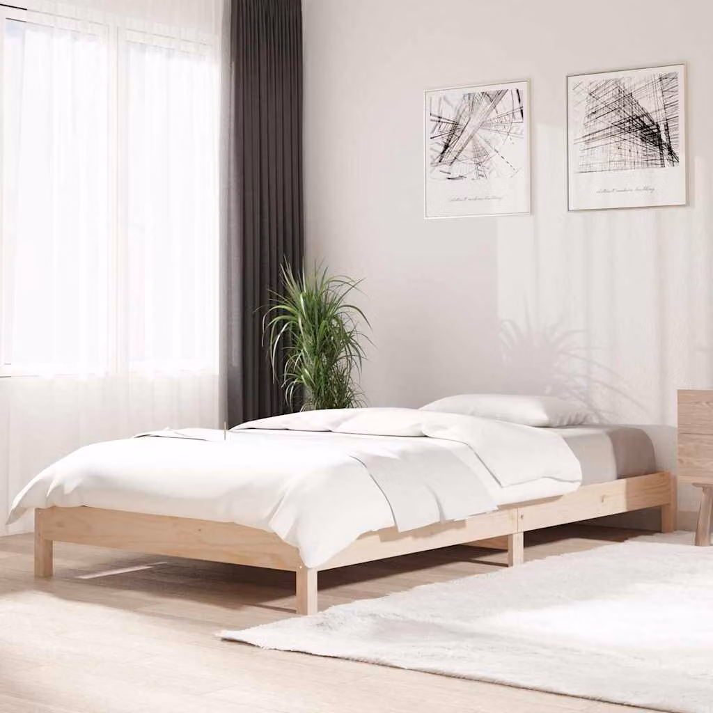Letto impilabile vidaXL in legno massello di pino marrone L: 196,5 cm, P: 81,5 cm, H: 22 cm