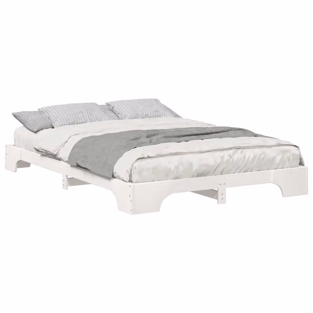 Struttura letto moderno in pino massello bianco vidaXL L/P/H: 200 x 147 x 217 cm – 2