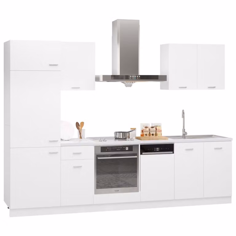 Set Armadi da Cucina 7 pz Lyon Bianco in Truciolato
