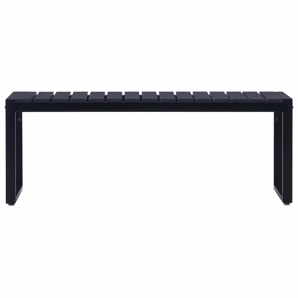 Panchina da giardino moderna in metallo e plastica nera opaca L: 120,5 cm – 2