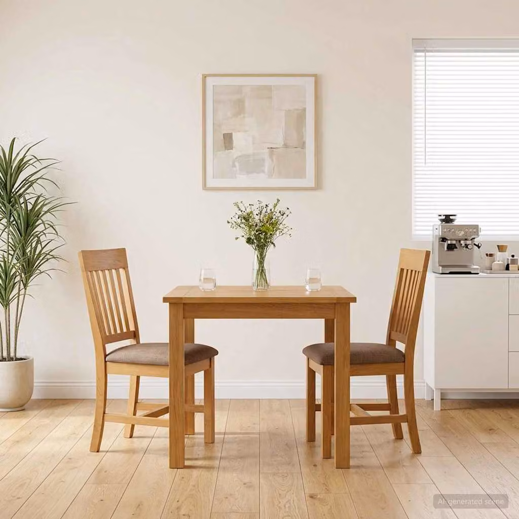 Set di 2 sedie da pranzo moderne vidaXL in legno di quercia massello grigio