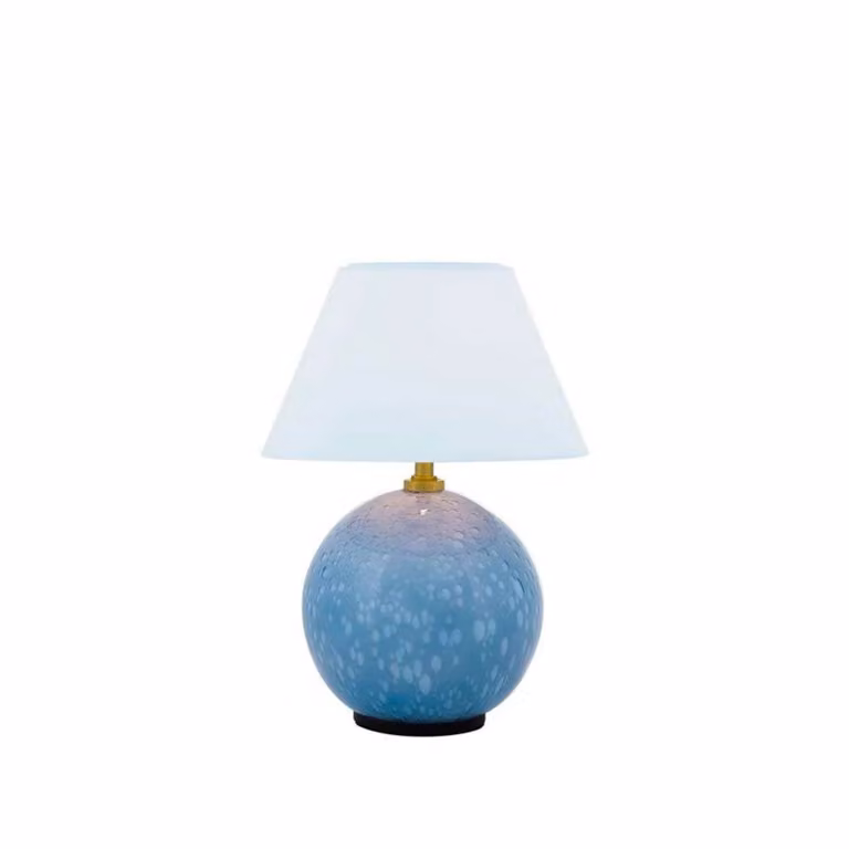 Globen Lighting Lampada da tavolo IRIS, dimmerabile, Blu, Soggiorno / Sala da pranzo, Tessuto / Stoffa / Seta, Vintage, Lampada da tavolo