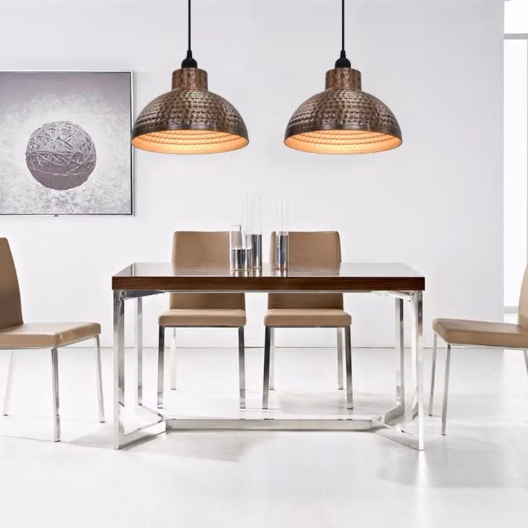 The Living Store Plafoniere 2 pezzi semisferiche color rame