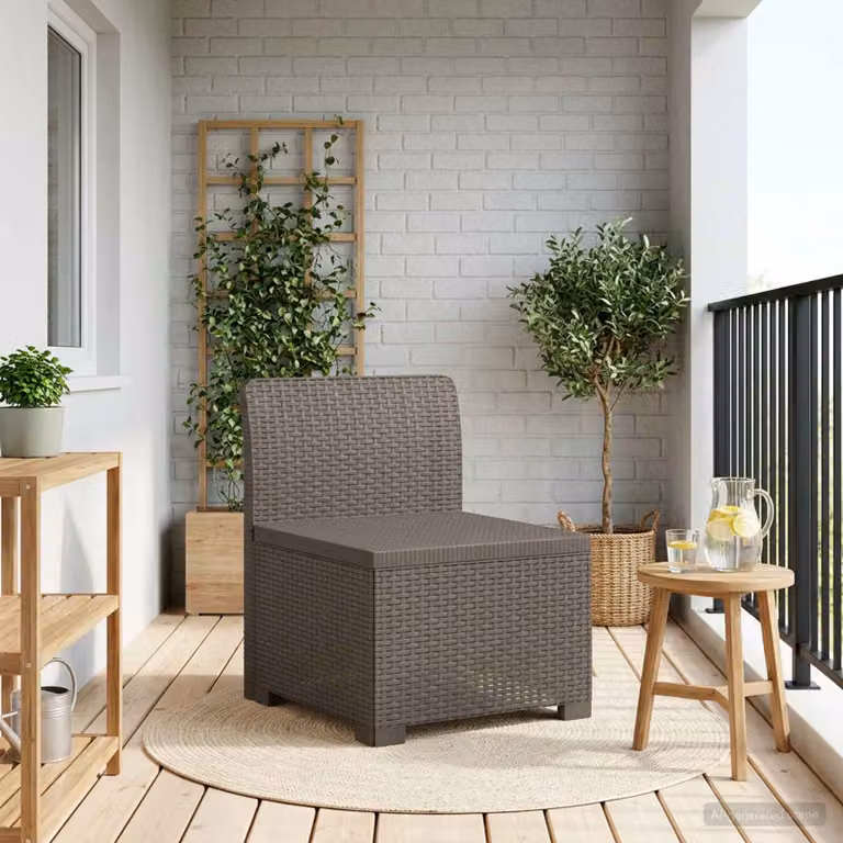 vidaXL Divano da Giardino a 1 Postante in Rattan PP Grigio Chiaro