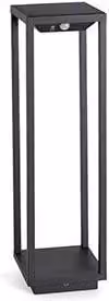 SAURA Faro Barcelona Paletto a Energia Solare con LED e Sensore di Movimento, Nero, H: 80 cm