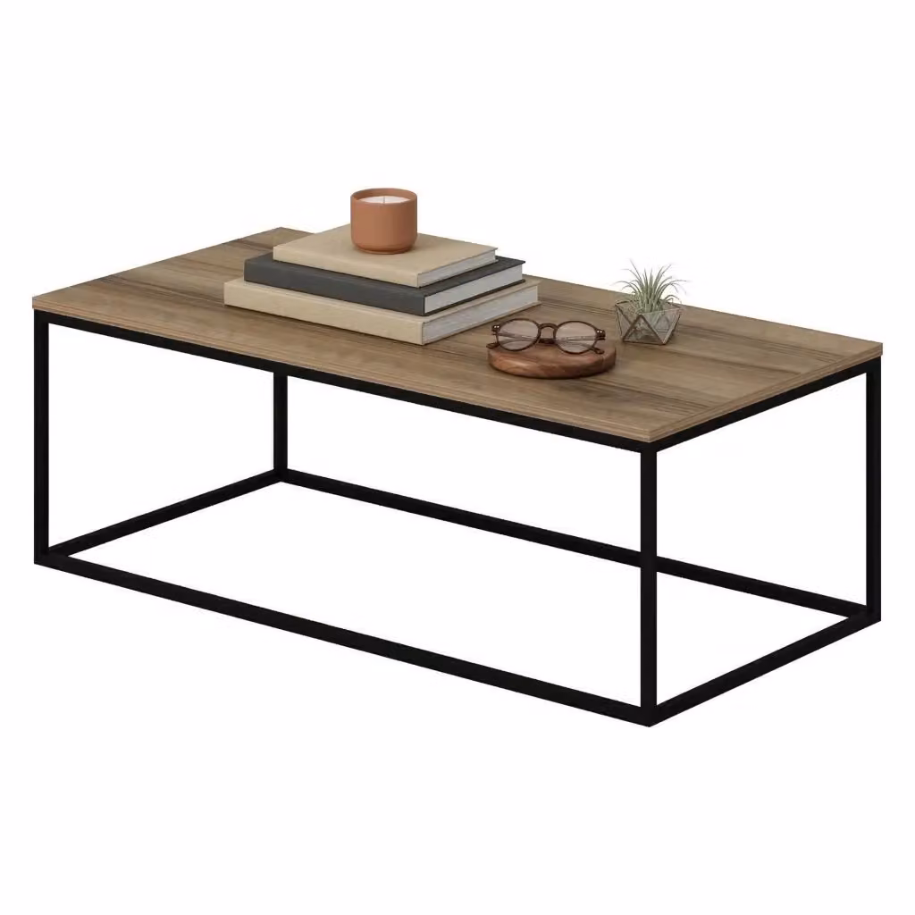 Tavolino da salotto rettangolare Arcella DMORA colore marrone e nero L/P/H: 120 x 60 x 42 cm – 2
