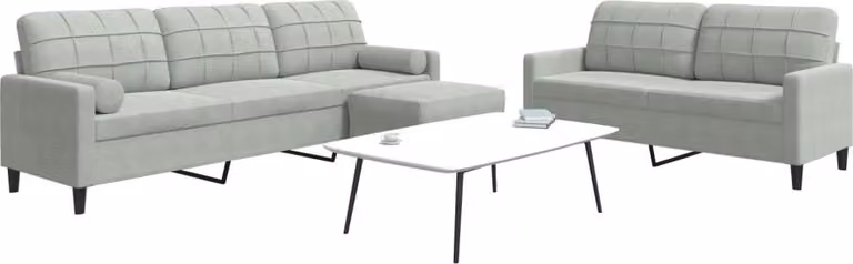 Maison Exclusive - Set divano 3 pezzi con cuscini e poggiatesta in velluto grigio chiaro