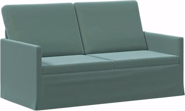 Divano a 2 posti vidaXL in velluto verde con struttura in metallo L: 150 cm, P: 81 cm, H: 82 cm – 1