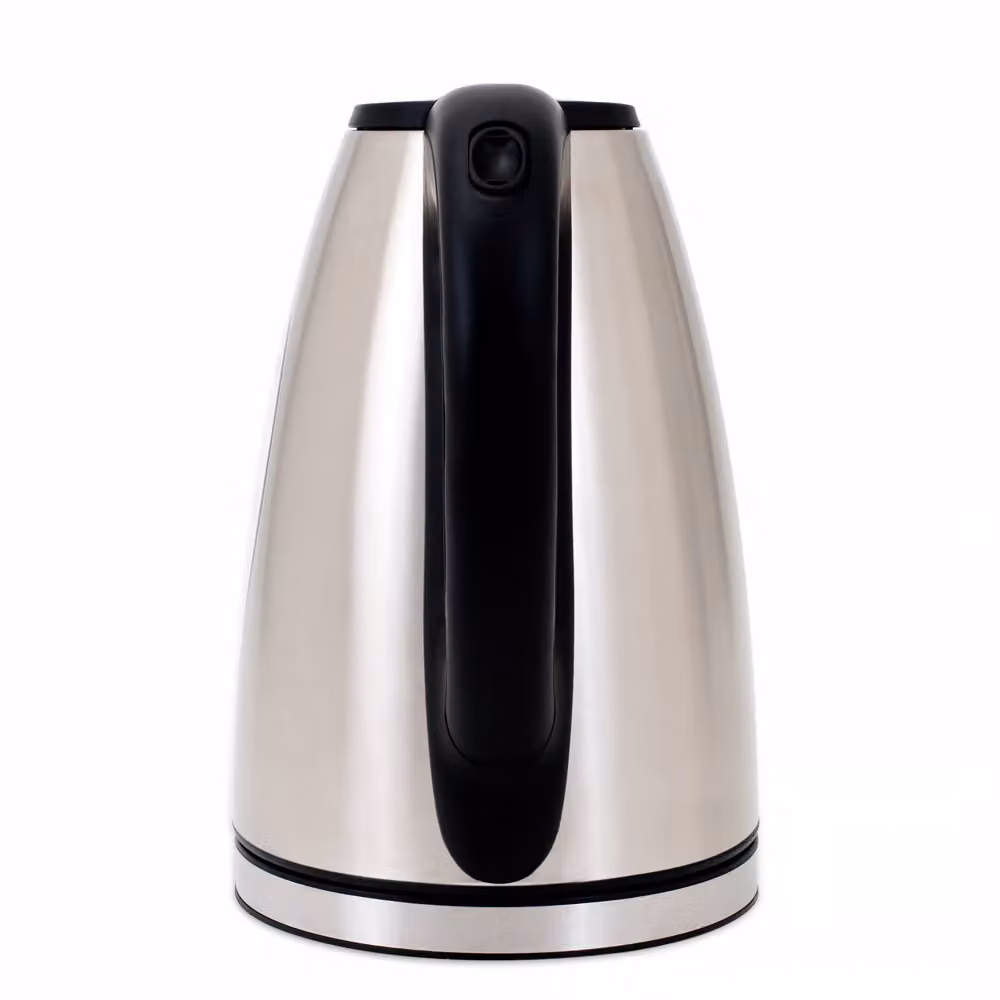 Bollitore elettrico Deuba in acciaio inox e vetro, capacità 1,7 l, 2200 W, colori nero e argento con filtro anticalcare e spegnimento automatico – 4