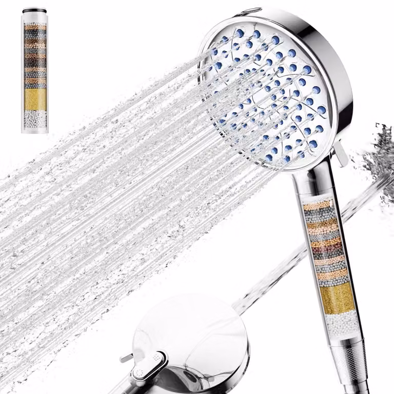 Solidchoice - Doccia a mano con alta pressione e filtro a 20 strati